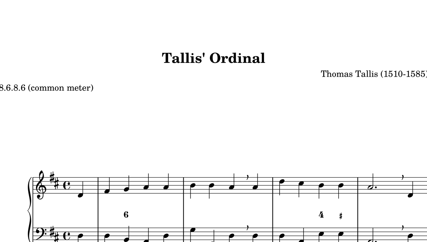 Extrait d'une partition chorale a quatre voix